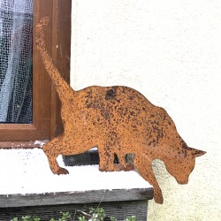 Rdzewiejąca Tola kot ozdoba ogrodowa